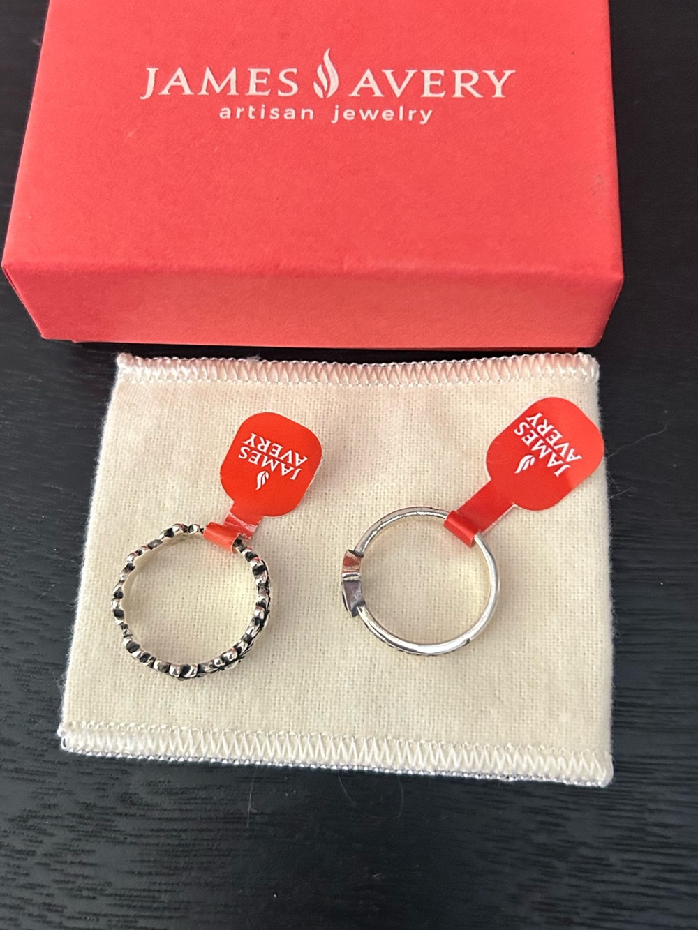 James Avery Silver Heart and flowers Rings Size 8 and 7 1/2
